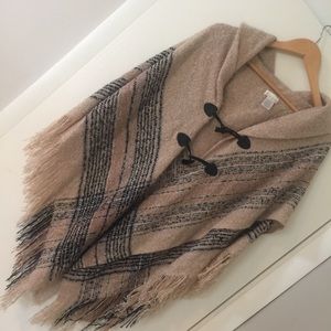 Autumn plaid shawl, cape, poncho